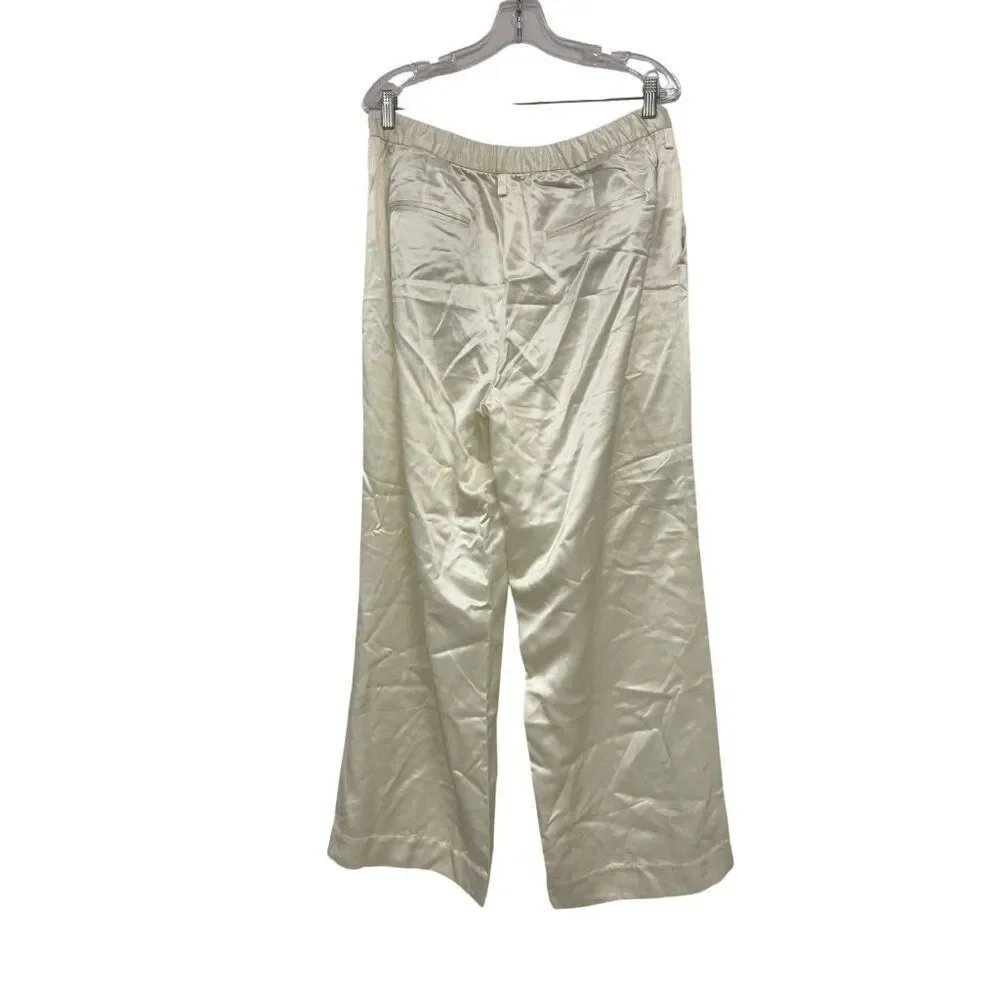 Zara Ludovic De Saint Sernin Womens Pants L White Satin Trousers 9118/604 NWT - Picture 4 of 14